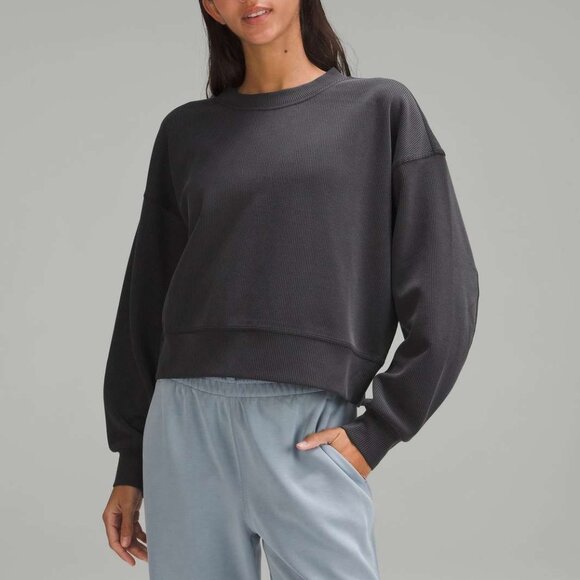 Lululemon Ribbed Softstreme Perfectly Oversized Cropped Crew - Picture 1 of 5